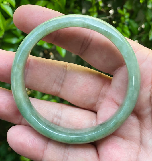 Natural Certified Burmese Jadeite Jade Bangle – Imperial Green – 58mm – JB802
