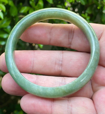 Natural Certified Burmese Jadeite Jade Bangle – Imperial Green – 58mm – JB802