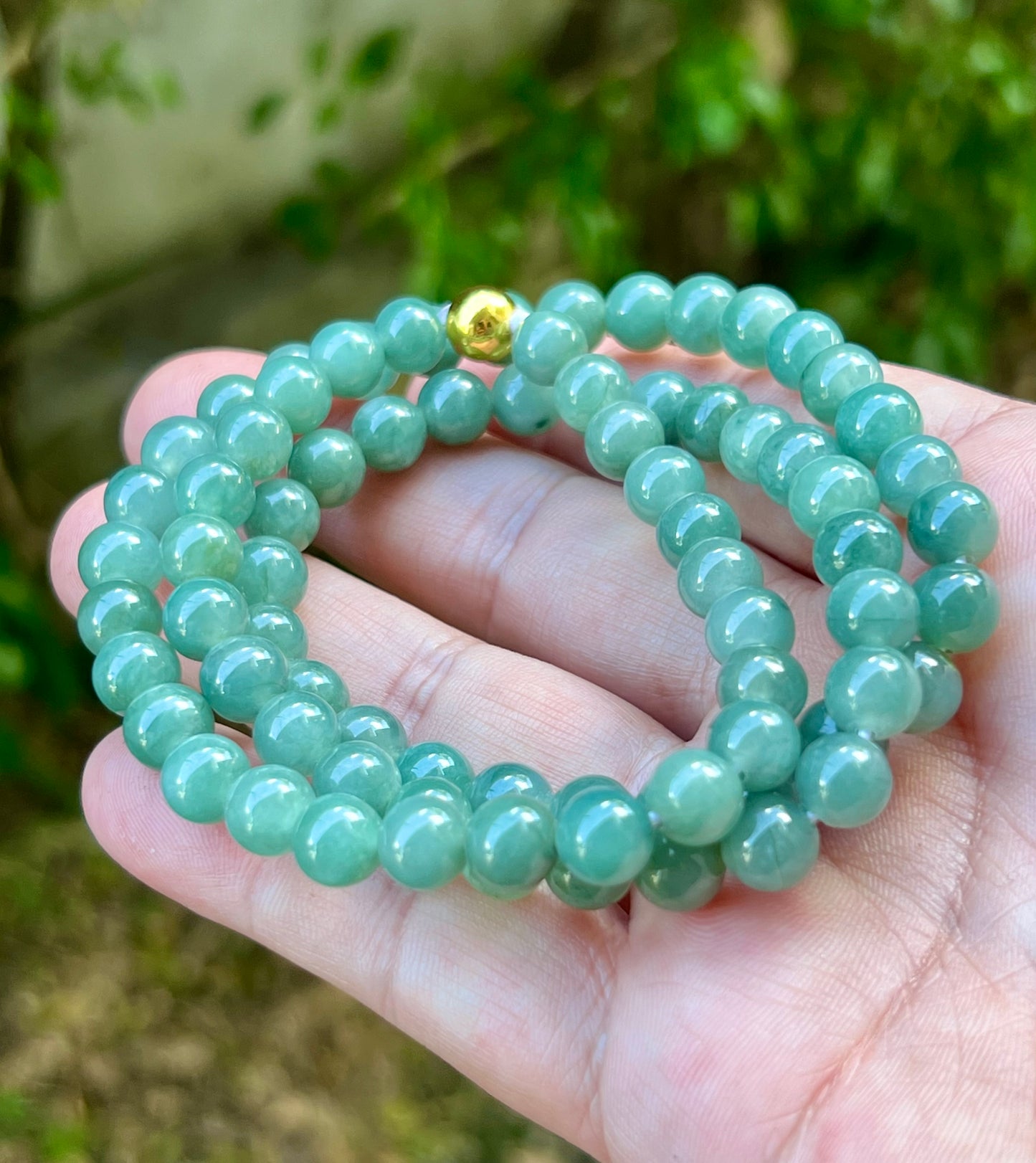 Natural Certified Grade A Burmese Jadeite Jade Beaded Necklace – Icy Imperial & Apple Green – 8mm Beads – JN023