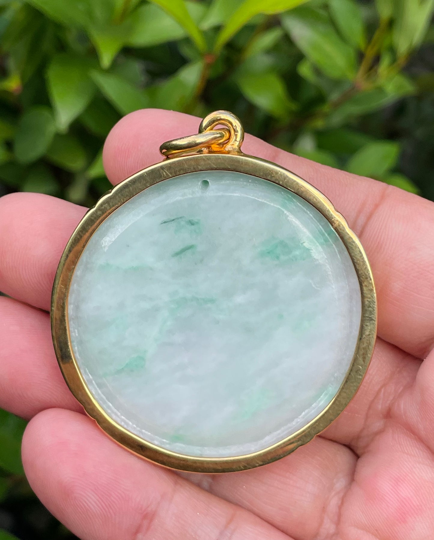 Natural Certified Burmese Jadeite Jade Pendant – Icy Imperial Green & Milky White – Hand-Carved Dragon Motif – 24K Vermeil Gold Setting – JP033