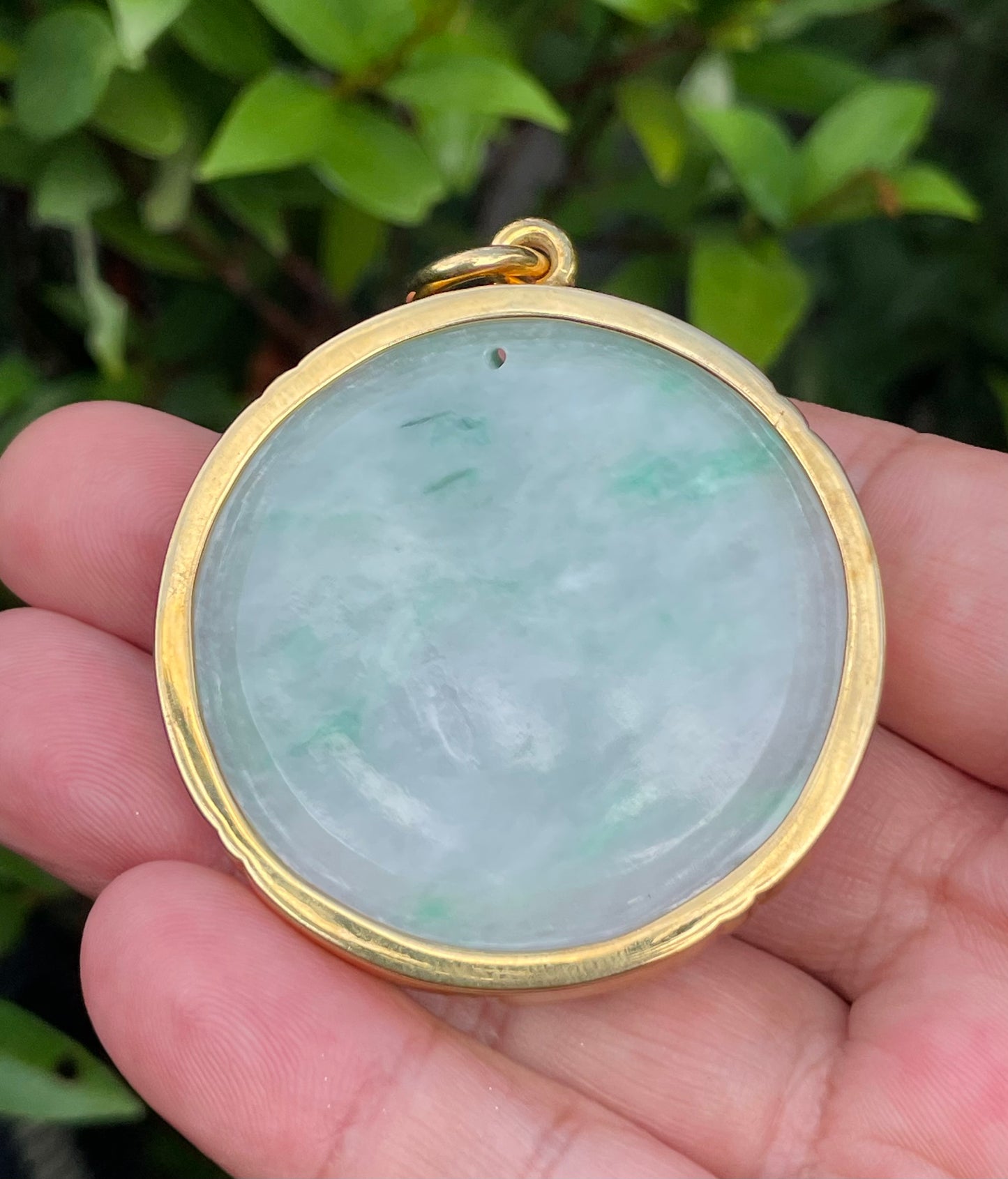 Natural Certified Burmese Jadeite Jade Pendant – Icy Imperial Green & Milky White – Hand-Carved Dragon Motif – 24K Vermeil Gold Setting – JP033
