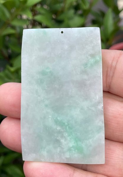 Natural Certified Burmese Jadeite Jade Pendant – Icy White & Imperial Green – Hand-Carved Dragon Motif – JP059