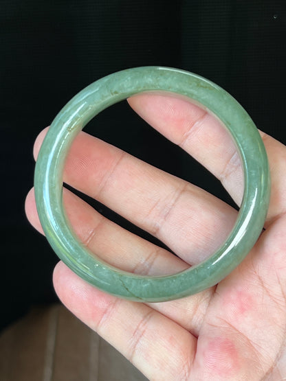 Natural Burmese Jadeite Jade Bangle – Icy Apple Green – 58mm – JB510