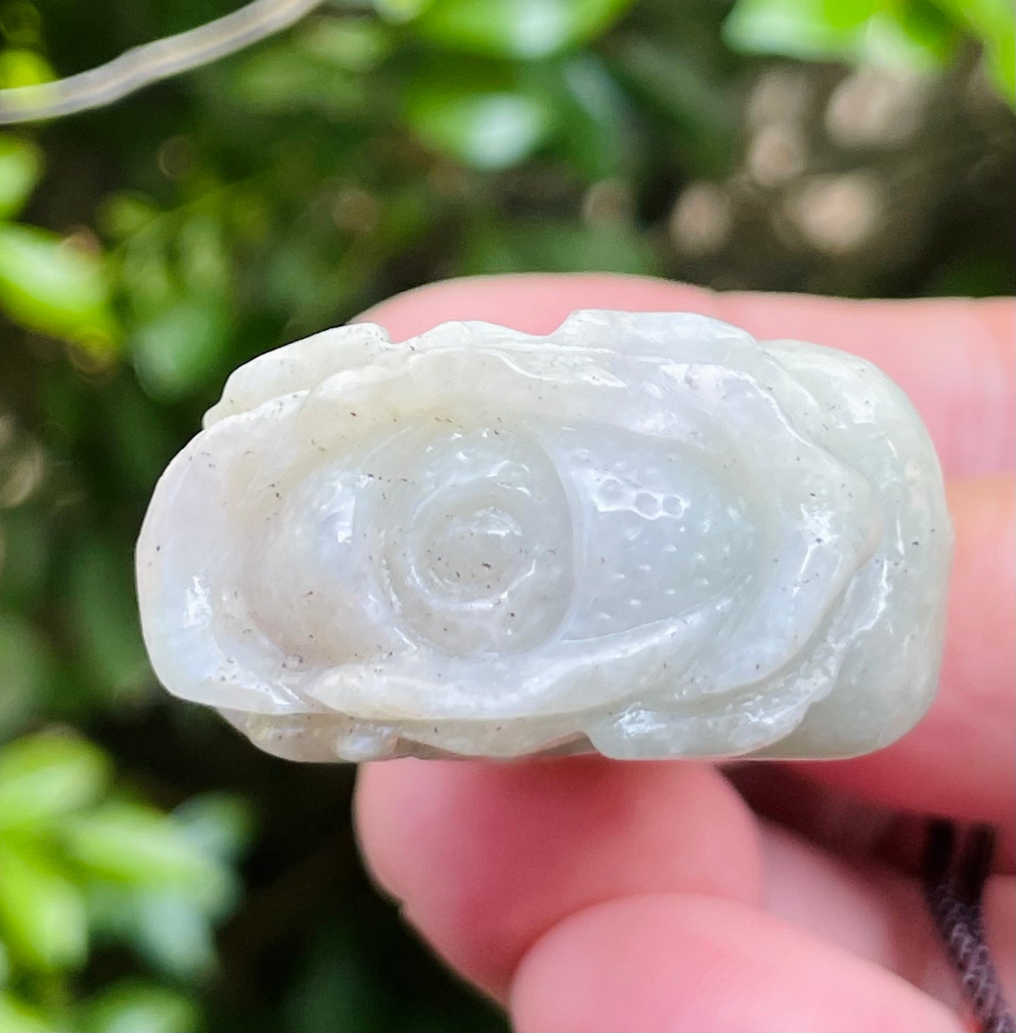 Natural Certified Burmese Jadeite Jade Pendant – Milky White – Hand-Carved Gourd Motif – Necklace Included – JP020