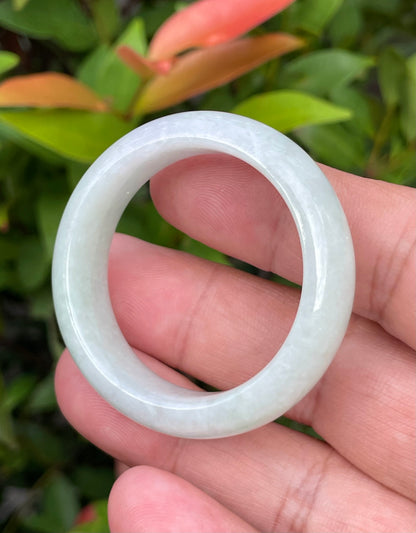 Natural Burmese Jadeite Jade Bangle – Icy Light Apple Green – 36.4mm – JB883