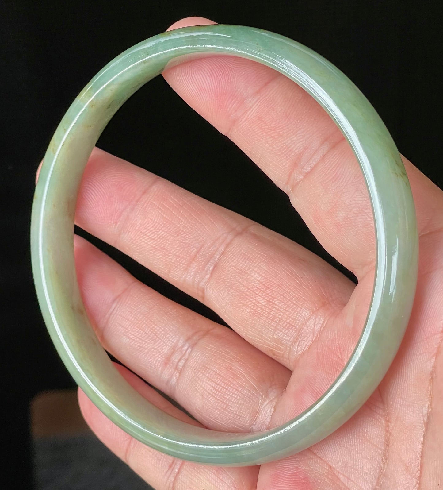 Natural Certified Burmese Jadeite Jade Bangle – Icy Imperial & Apple Green – 77.5mm – JB929