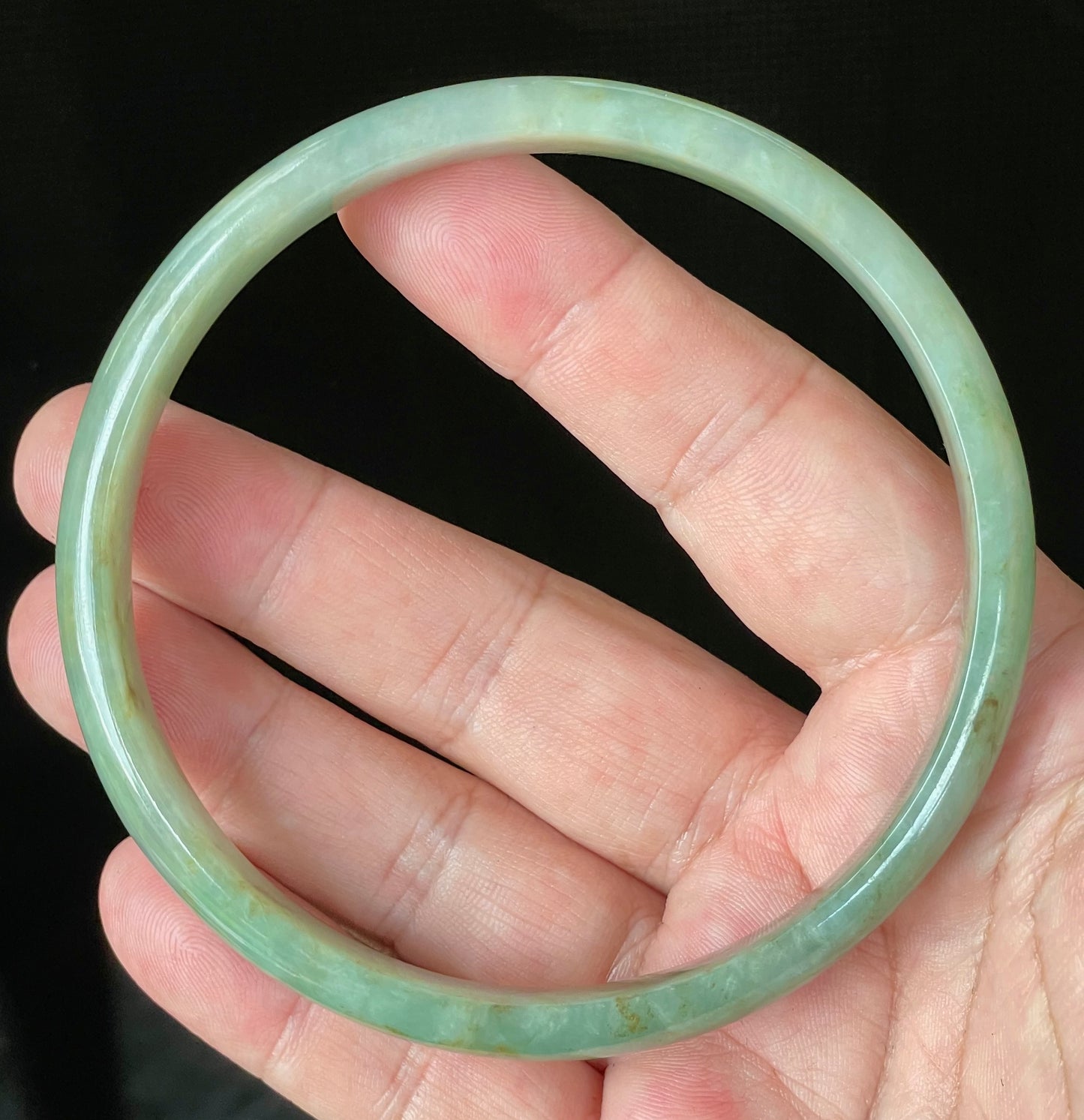 Natural Certified Burmese Jadeite Jade Bangle – Icy Imperial & Apple Green – 77.5mm – JB929