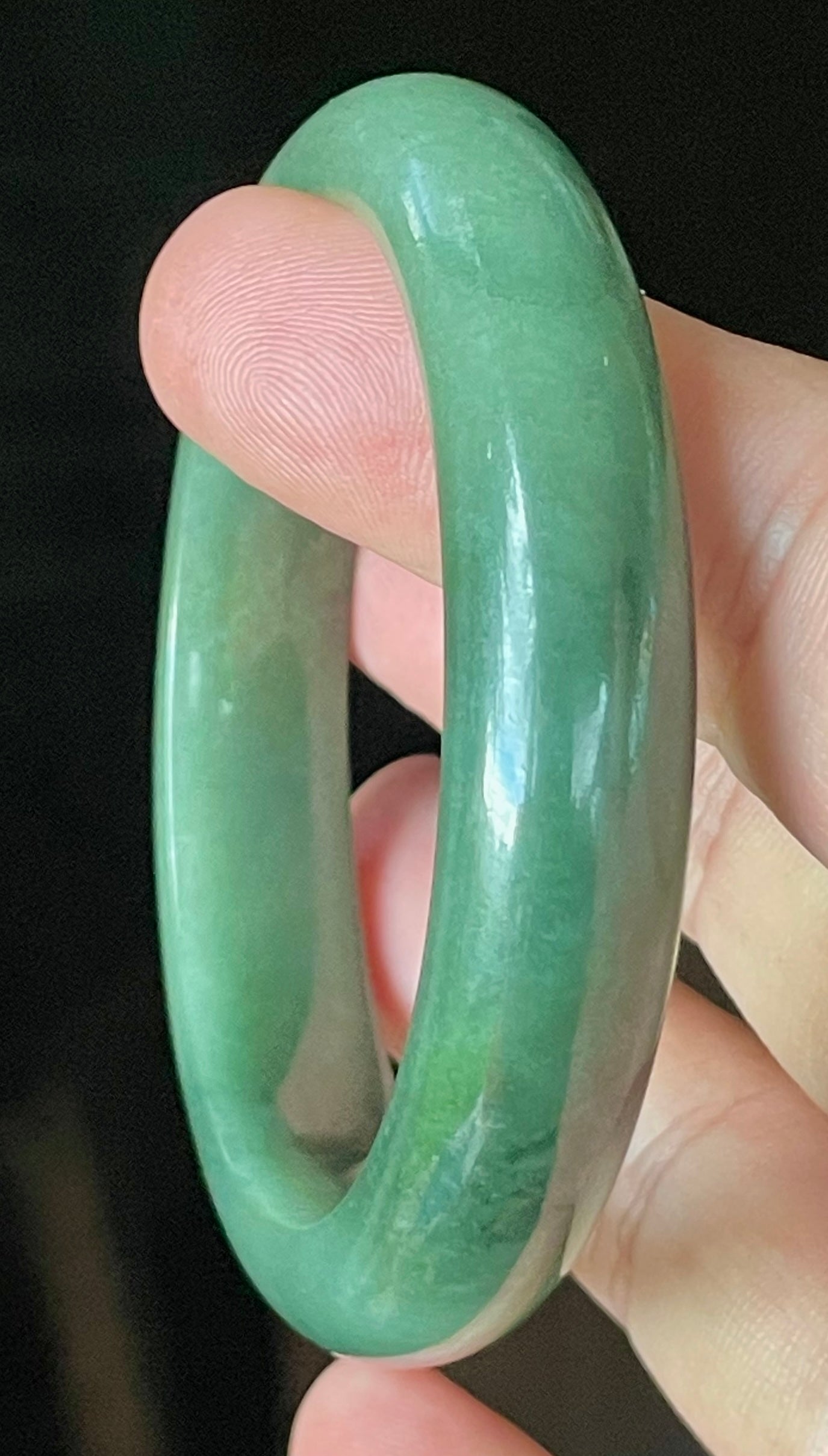 Natural Certified Burmese Jadeite Jade Bangle – Icy Emerald Apple Green – 57mm – JB904