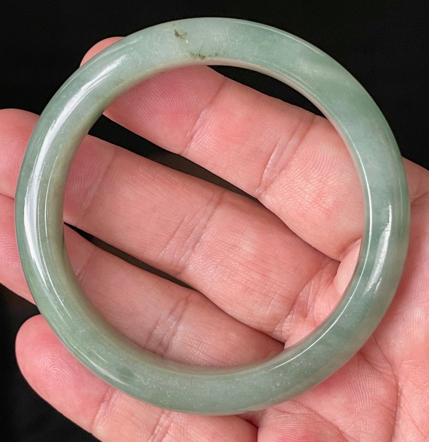 Natural Certified Burmese Jadeite Jade Bangle – Icy Apple & Imperial Green – 58.5mm – JB922