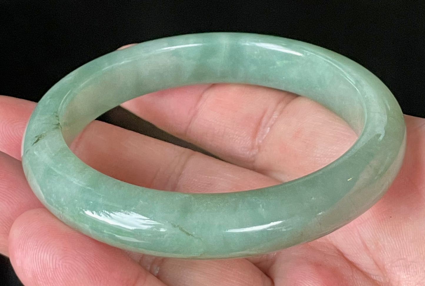 Natural Certified Burmese Jadeite Jade Bangle – Icy Apple & Imperial Green – 58.5mm – JB922