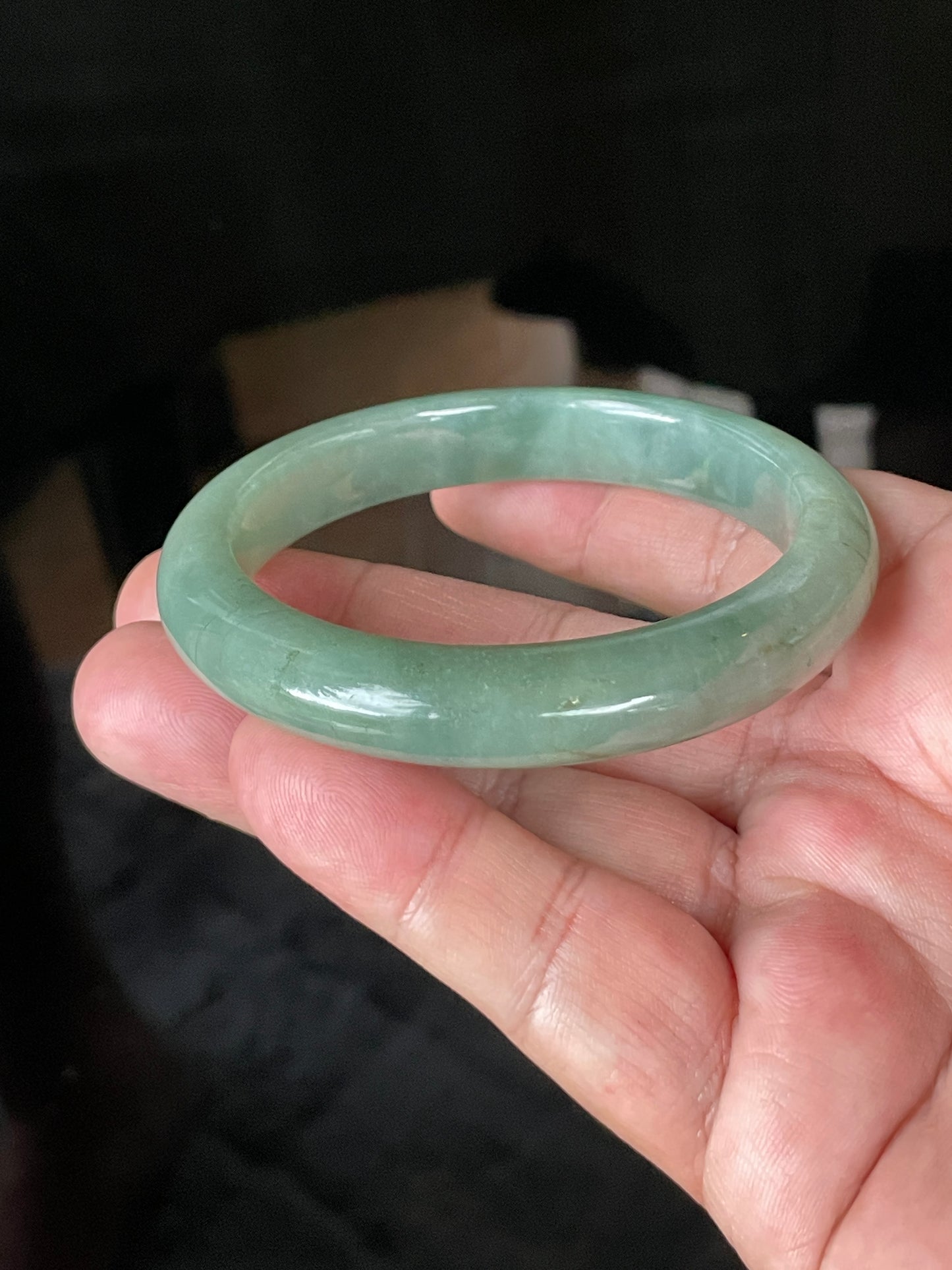 Natural Certified Burmese Jadeite Jade Bangle – Icy Apple & Imperial Green – 58.5mm – JB922