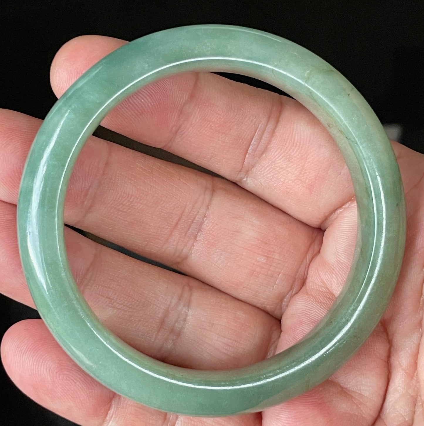 Natural Certified Burmese Jadeite Jade Bangle – Icy Apple & Imperial Green – 58.5mm – JB922