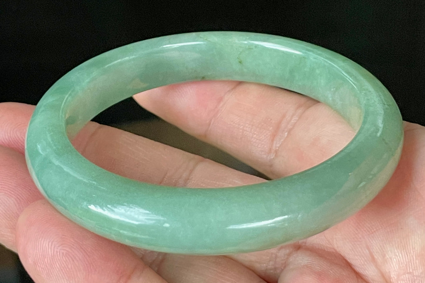 Natural Certified Burmese Jadeite Jade Bangle – Icy Apple & Imperial Green – 58.5mm – JB922