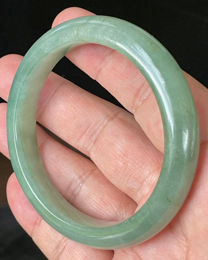 Natural Certified Burmese Jadeite Jade Bangle – Icy Apple & Imperial Green – 58.5mm – JB922