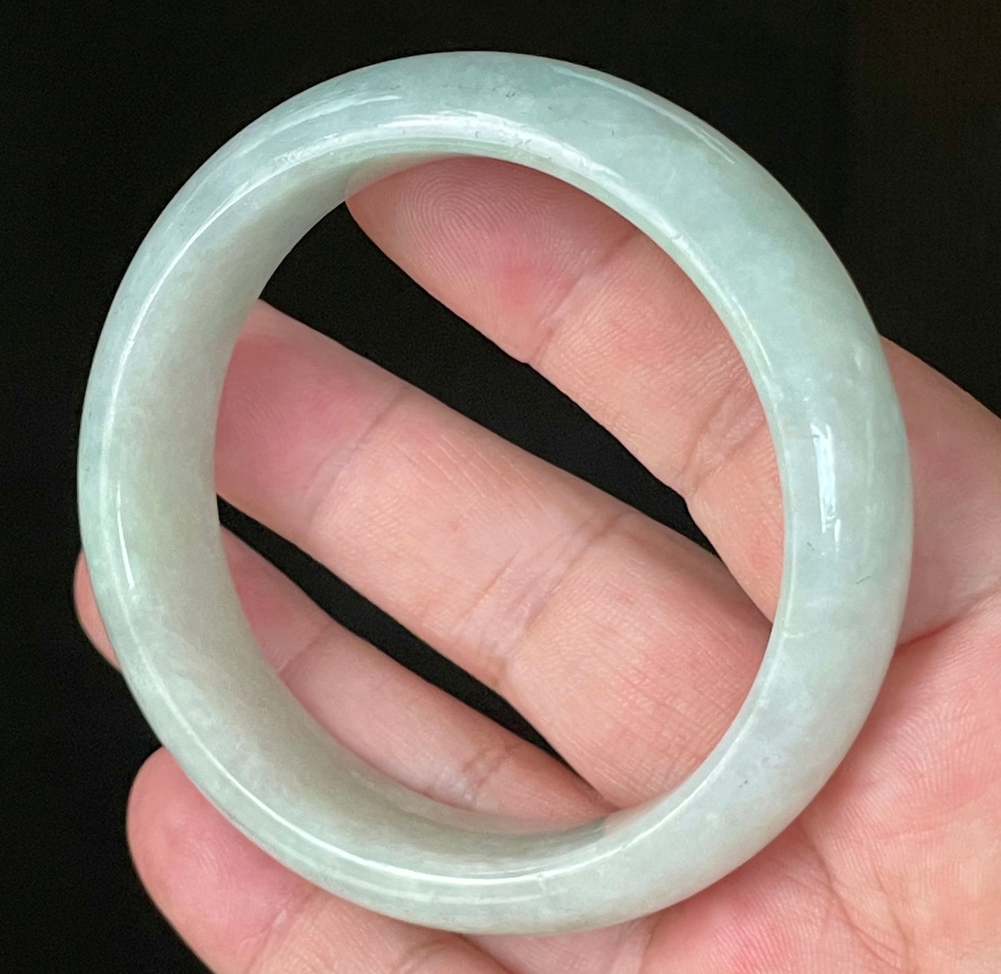 Natural Certified Burmese Jadeite Jade Bangle – Very Icy Apple & Imperial Green with Milky White Hues – 58.8mm – JB111