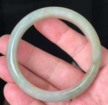 Natural Burmese Jadeite Jade Bangle – Icy Apple Green – 57.3 mm – JB073