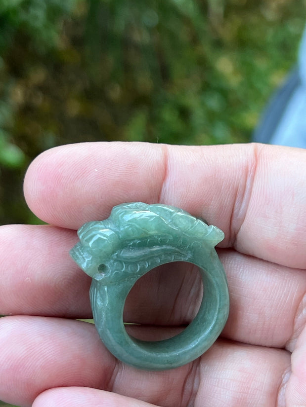 Soft vitreous luster and earthy appearance of hand-sculpted Grade A Myanmar jadeite jewelry