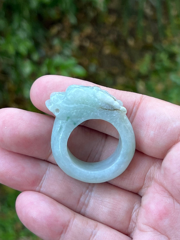 Soft vitreous luster and smooth luminous appearance of hand-sculpted Grade A Myanmar jadeite jewelry