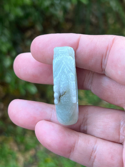 Bold, thick, and heavy statement band of Size US 12.75 natural Grade A jadeite ring JDR003
