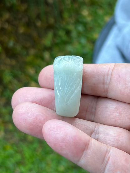 Bold, thick, and solid statement band of Size US 9.25 natural Grade A jadeite ring JDR004