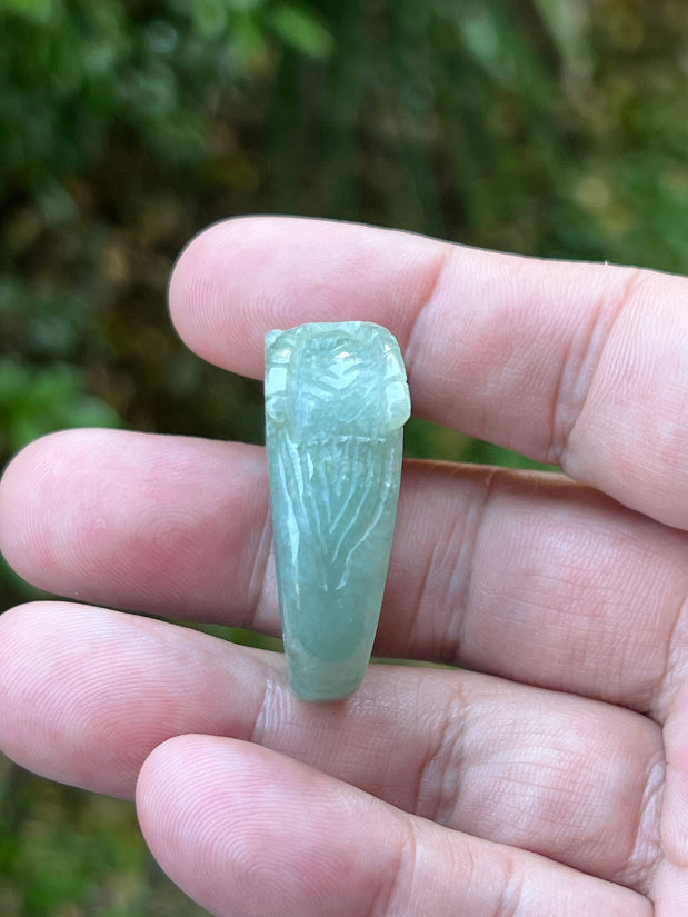 Thick, solid, and heavy statement band of Size US 12.5 natural Grade A jadeite ring JDR006