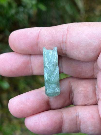 Solid medium-thick statement band of Size US 9.75 natural Grade A jadeite ring JDR009