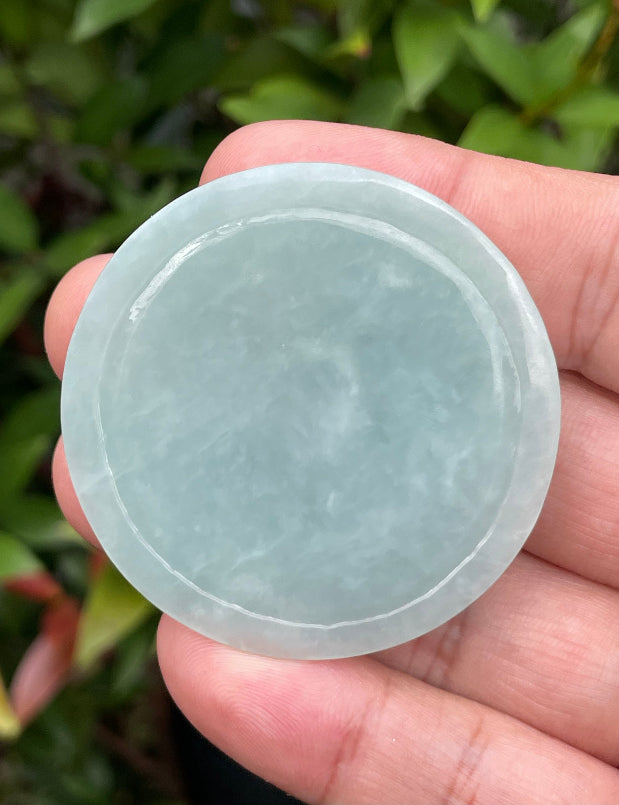 Fine texture of the authentic Myanmar jade pendant JP052 showcasing a traditional Dragon Feng Shui design for protection and prosperity